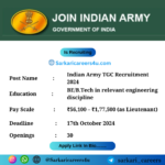 Indian Army 141th TGC Entry 2024