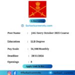 Indian Army JAG Entry October 2025 Course: 8 Openings