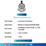 HPSC Assistant Professor Recruitment 2024: 2424 Openings