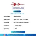 Bharat Dynamics Limited Apprentice Recruitment 2024