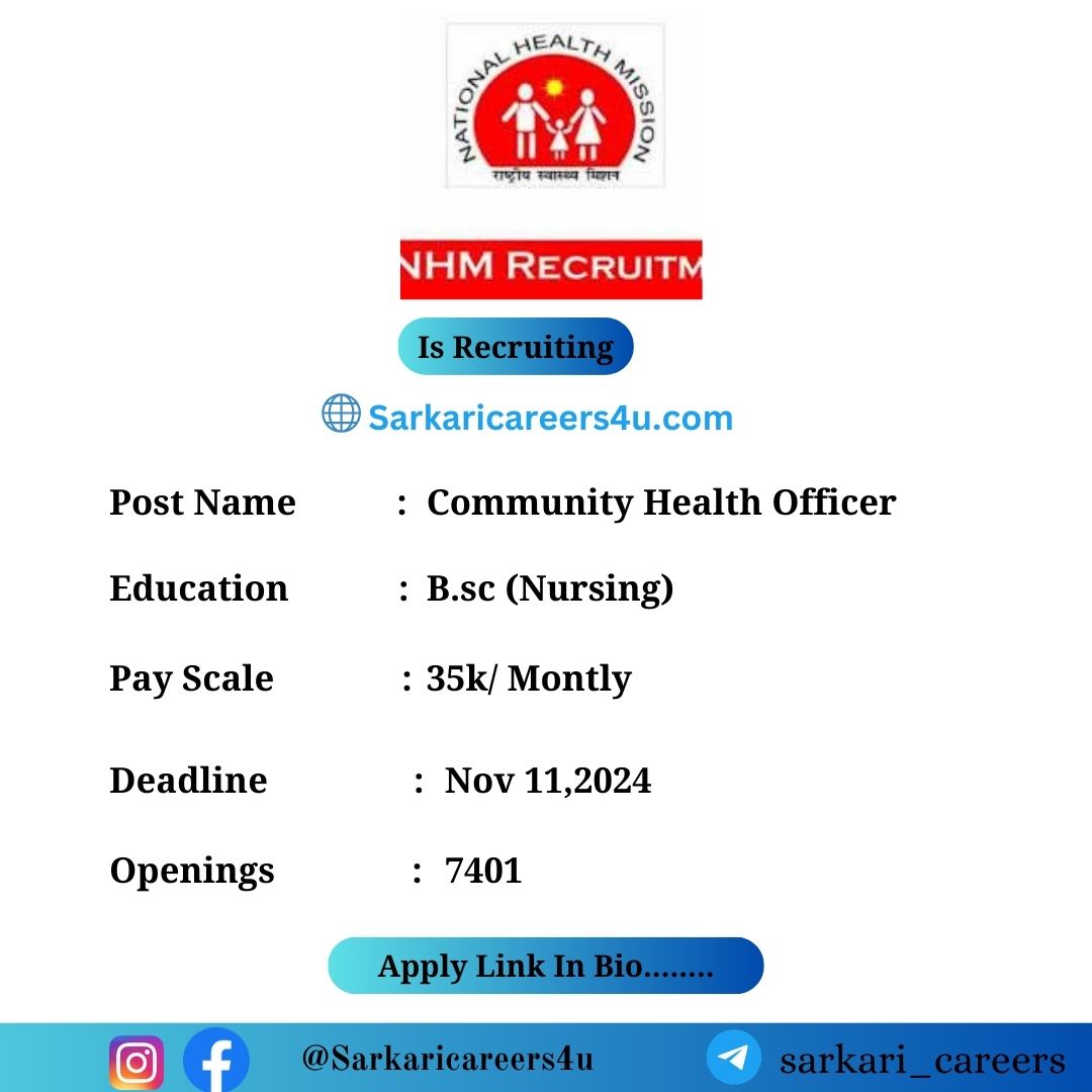 NHM UP CHO Recruitment 2024: 7401 Openings