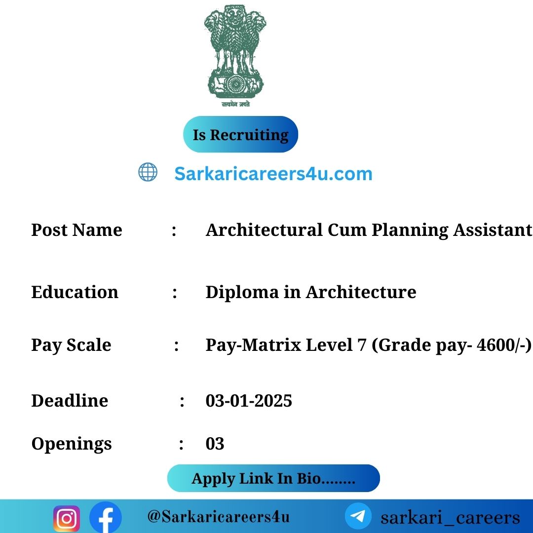 UPPSC Architectural Cum Planning Assistant Recruitment 2024: 03 Openings