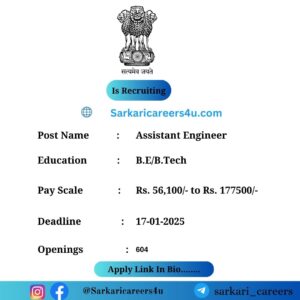 UPPSC Assistant Engineer Recruitment 2024: 604 Openings