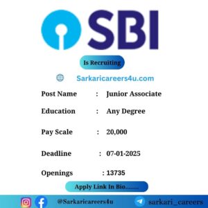 SBI Junior Associate Recruitment 2024: 13735 Openings