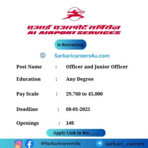 AIATSL Officer and Junior Officer  Recruitment 2024: 145 Openings