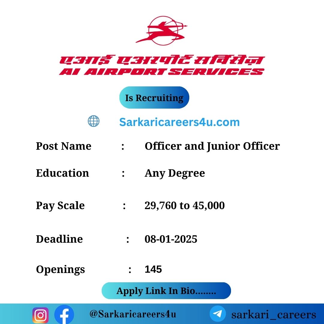 AIATSL Officer and Junior Officer  Recruitment 2024: 145 Openings