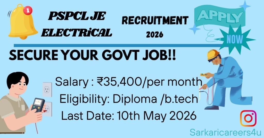 PSPCL JE Electrical Recruitment 2026