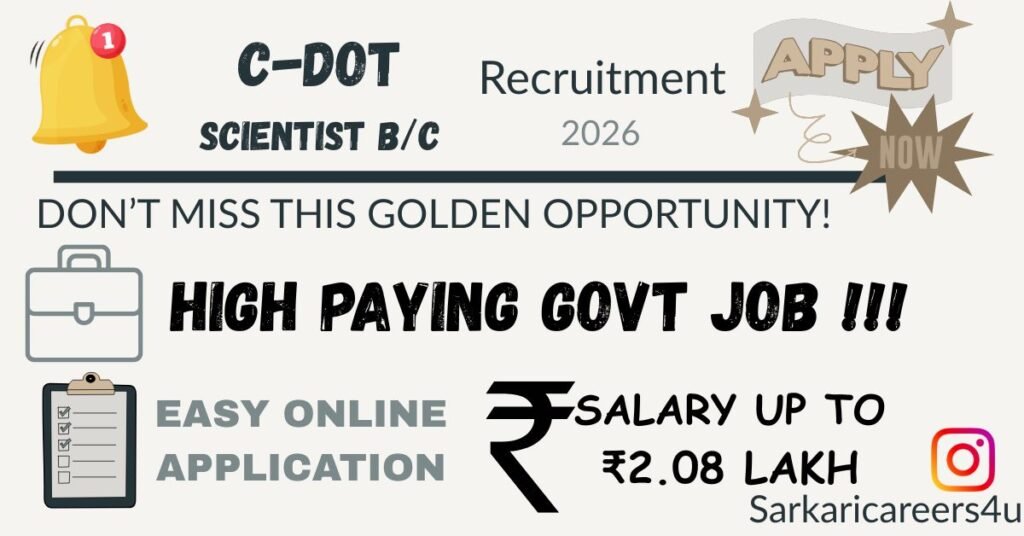 C-DOT Scientist B/C Recruitment 2026