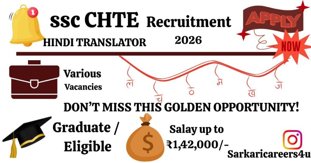 SSC CHTE Recuitment 2026