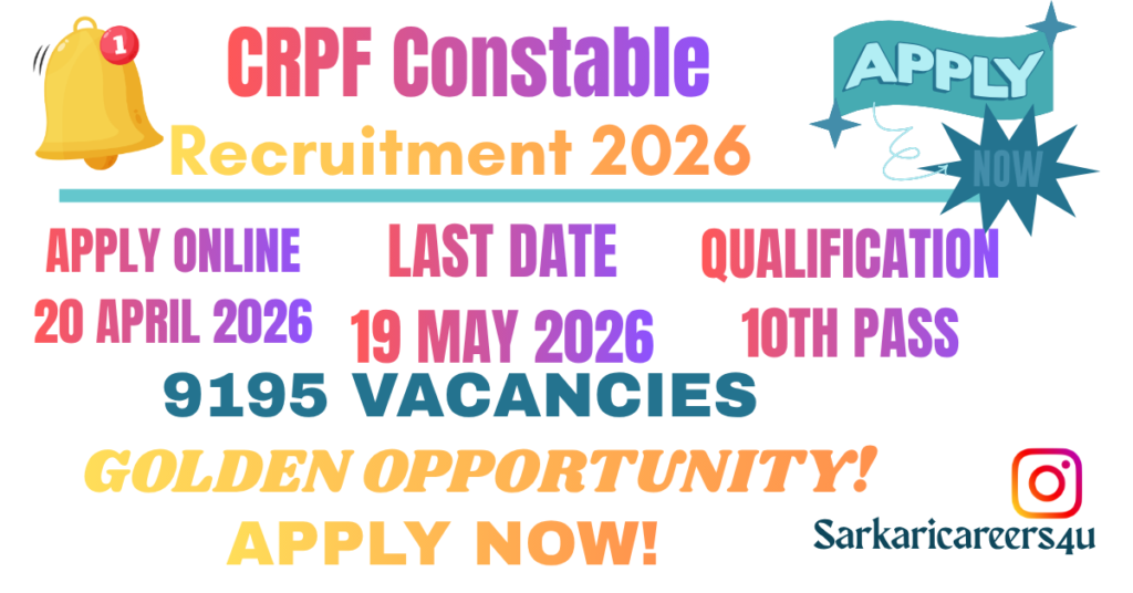 CRPF Constable Recruitment 2026