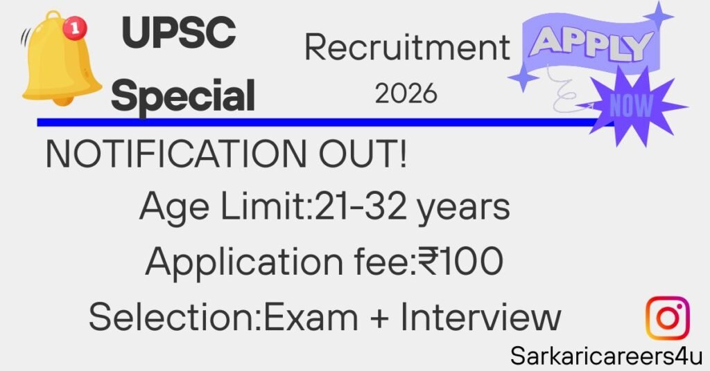 UPSC Special Recruitment 2026