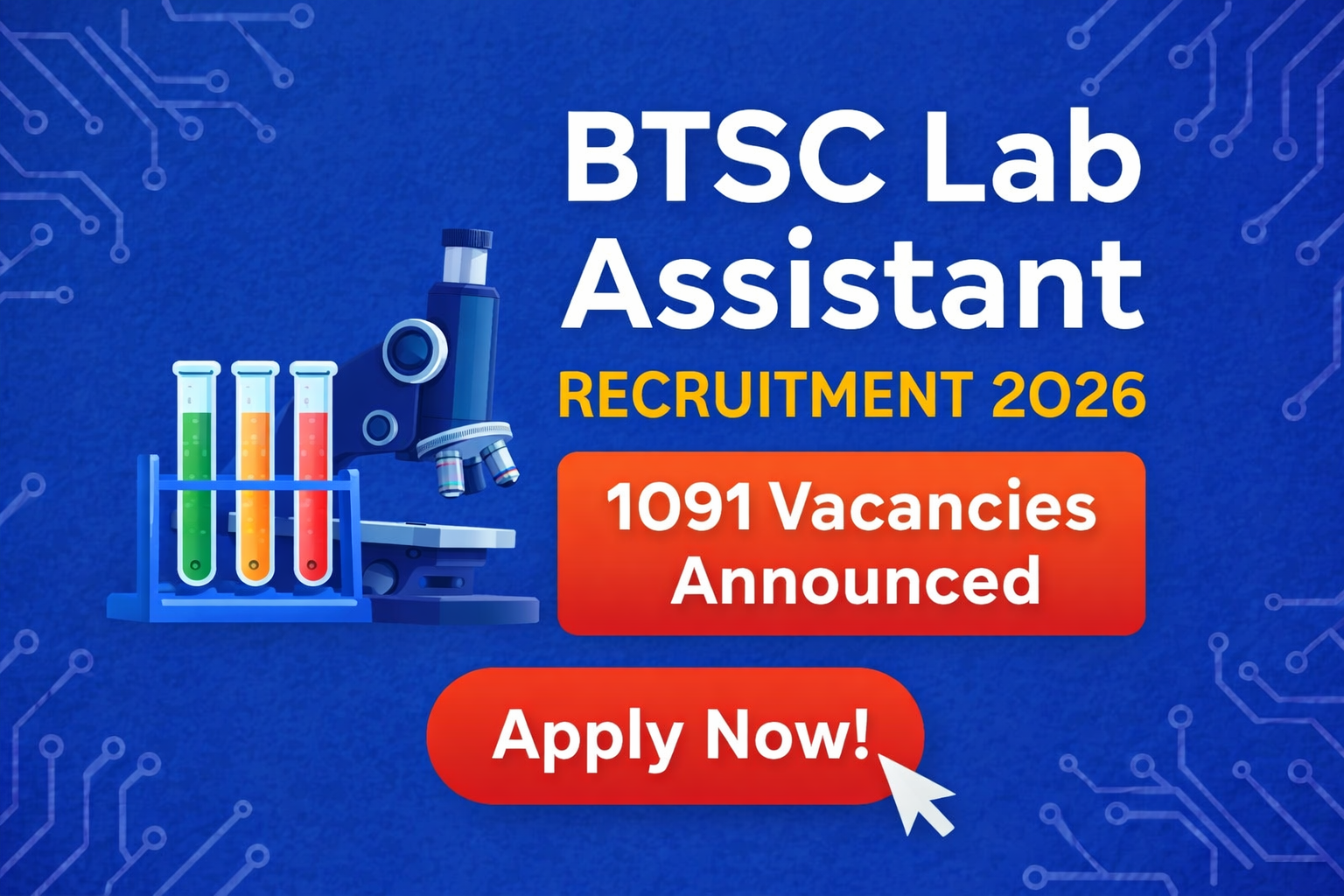 BTSC Lab Assistant Recruitment 2026