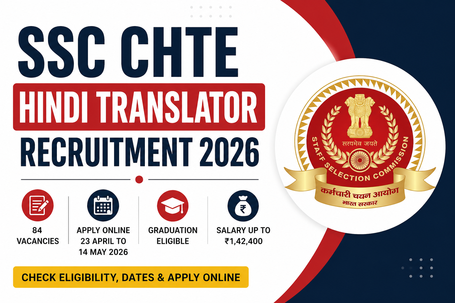 SSC CHTE Recruitment 2026