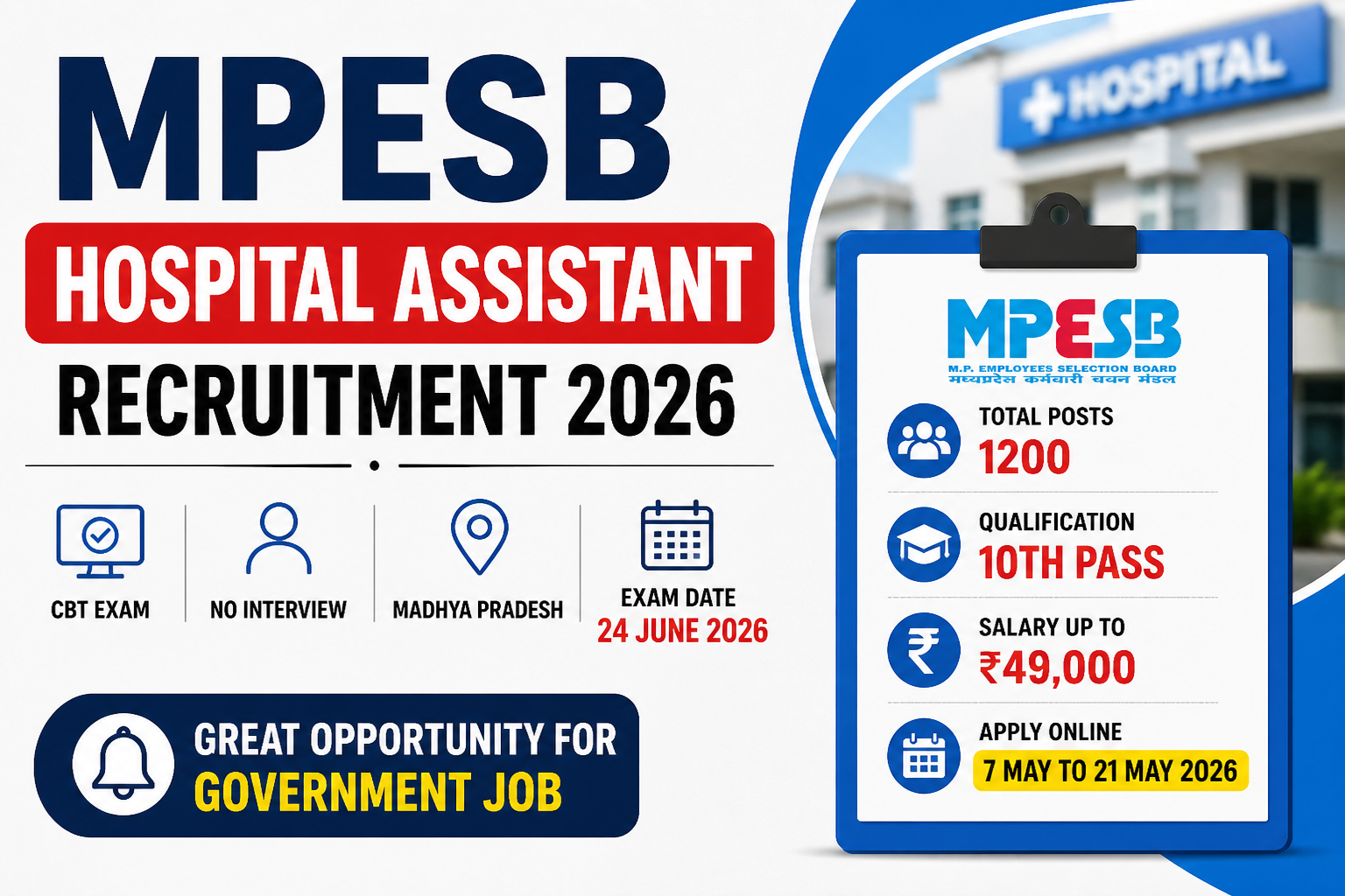 MPESB Hospital Assistant Recruitment 2026