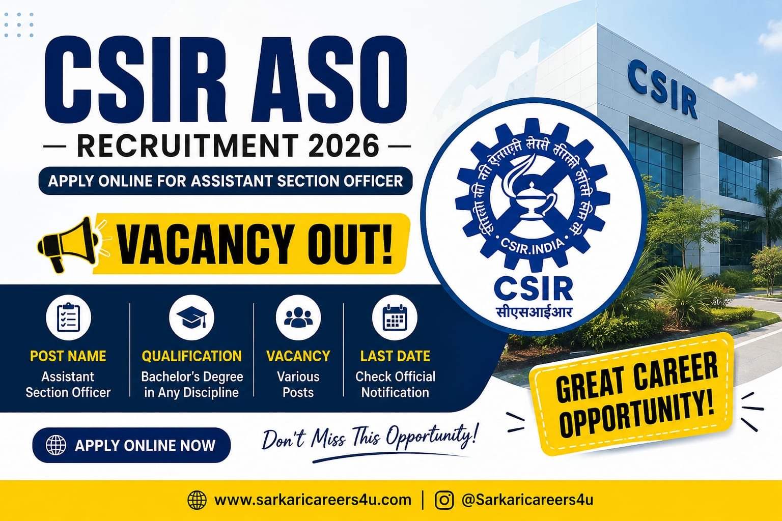 CSIR ASO Recruitment 2026