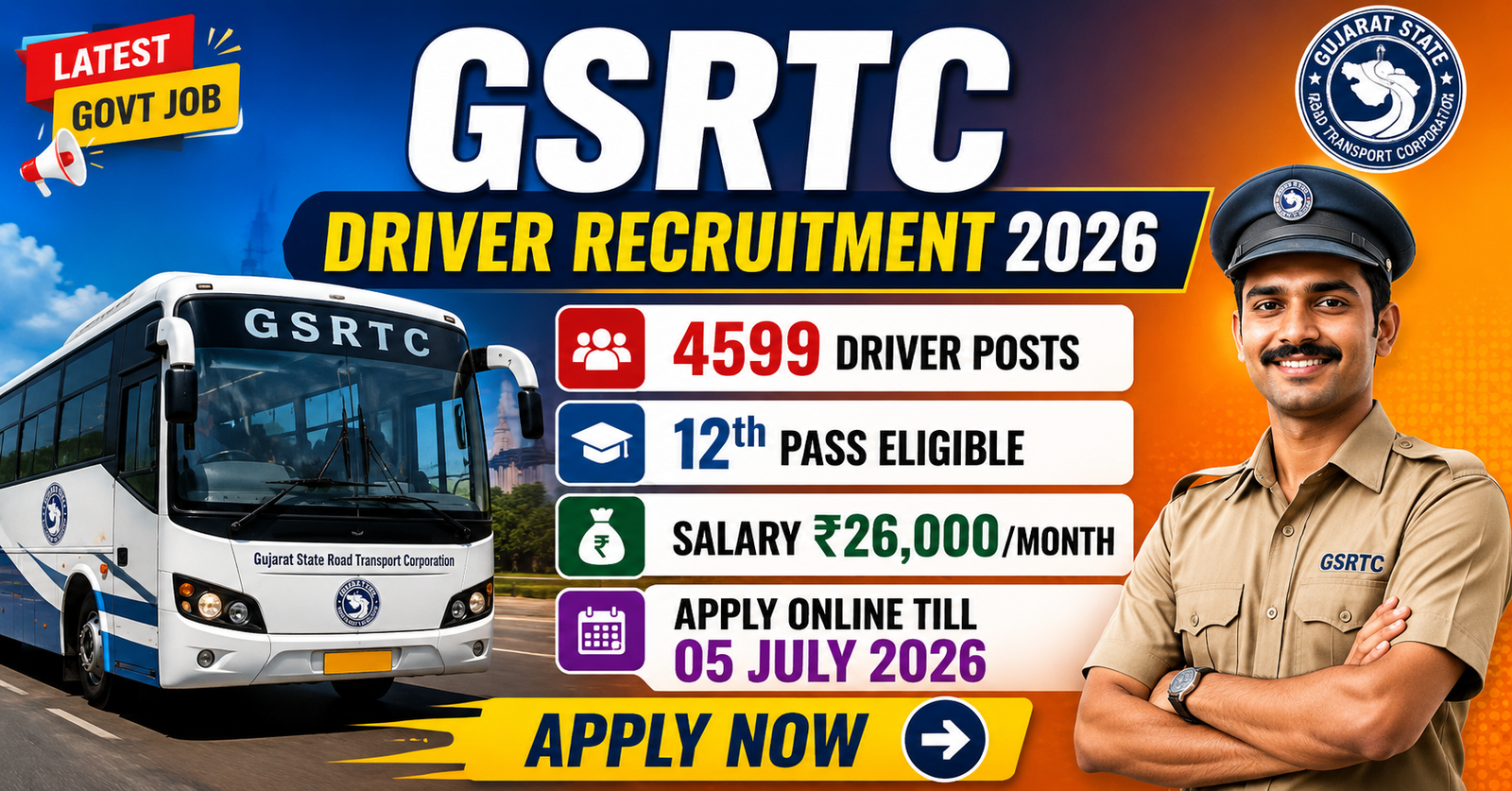 GSRTC Driver Recruitment 2026