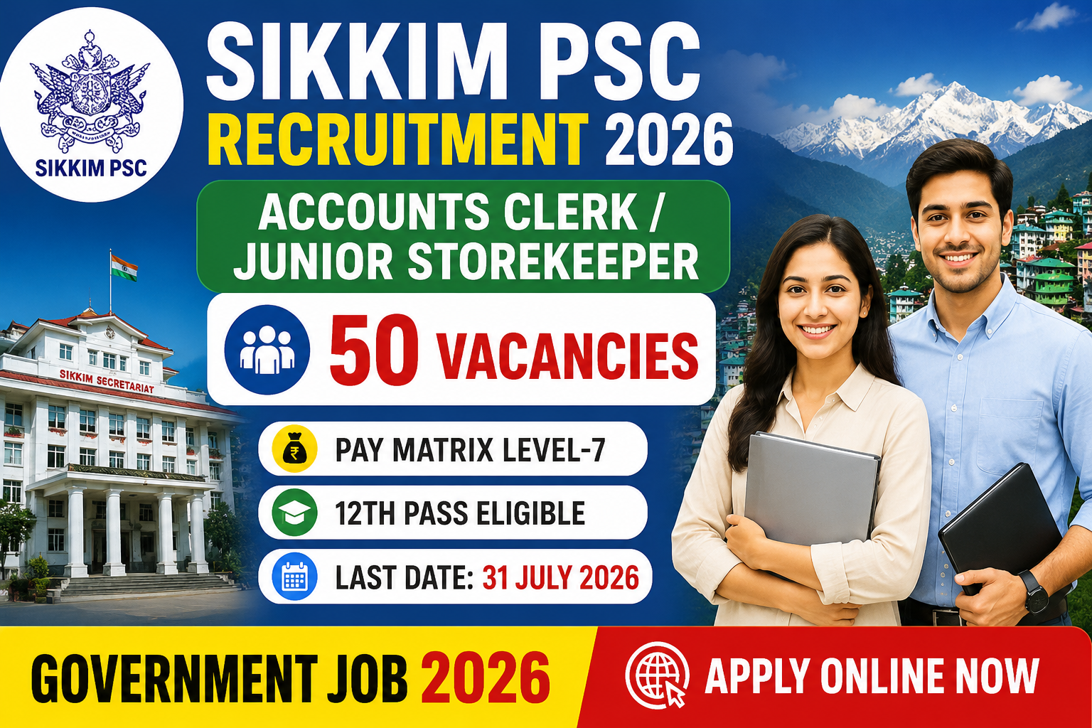 Sikkim PSC Accounts Clerk Recruitment 2026