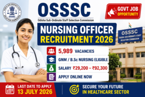 OSSSC Nursing Officer Recruitment 2026