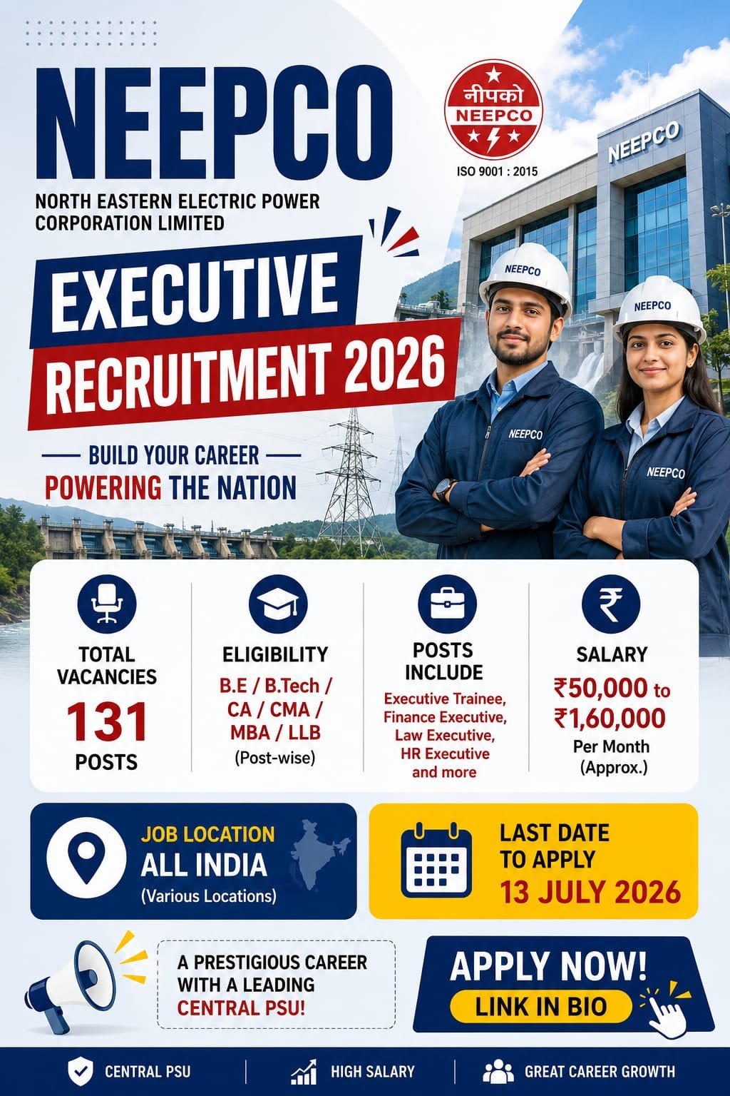 NEEPCO Executive Recruitment 2026